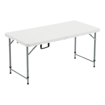 Nazhura 4 Foot Foldable/Folding Table Heavy Duty, Durable and Portable for Dining Picnic and Party (White, 4 Foot Table Cloth Included)