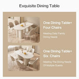 GraceNook 55.11" Modern White Dining Table, Funky Oval Kitchen Table with Powerful Ripple Support Legs for Dining Room, Kitchen, Home Office GraceNook