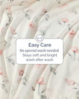 Floral Sheets - Floral Rose Bed Sheet Set - 1 Flat, 1 Fitted & 2 Pillowcases w/ Deep Pockets - Comfy, Wrinkle & Fade Free - Boho Botanical Bedding - Ultra-Soft, Breathable & Cooling - Full Size Set CGK Unlimited