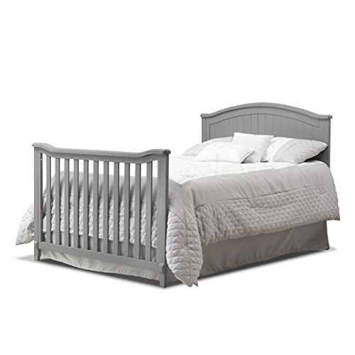 Sorelle Furniture Fairview Crib, Classic 4-in-1 Convertible Crib, Made of Wood, Non-Toxic Finish, Wooden Baby Bed, Toddler Bed, Child’s Daybed and Full-Size Bed, Nursery Furniture -Gray Sorelle