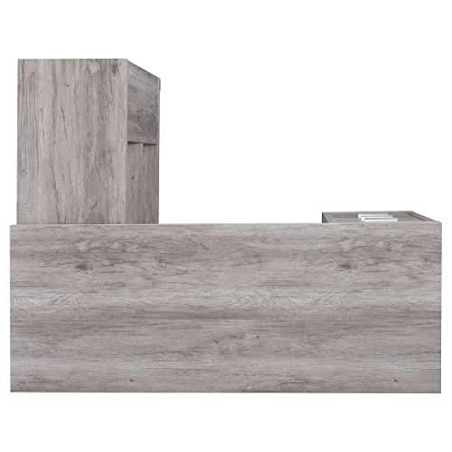 Coaster Home Furnishings Yvette L-Shape Grey Driftwood Office Desk (801516) Coaster Home Furnishings
