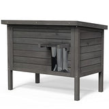 GDLF Outdoor Cat House Feral Cat Enclosure 100% Insulated All-Round Foam Weatherproof Solid Wood Large Size for Multiple Cats 34.5" L*21.5" W*27.2" H GDLF