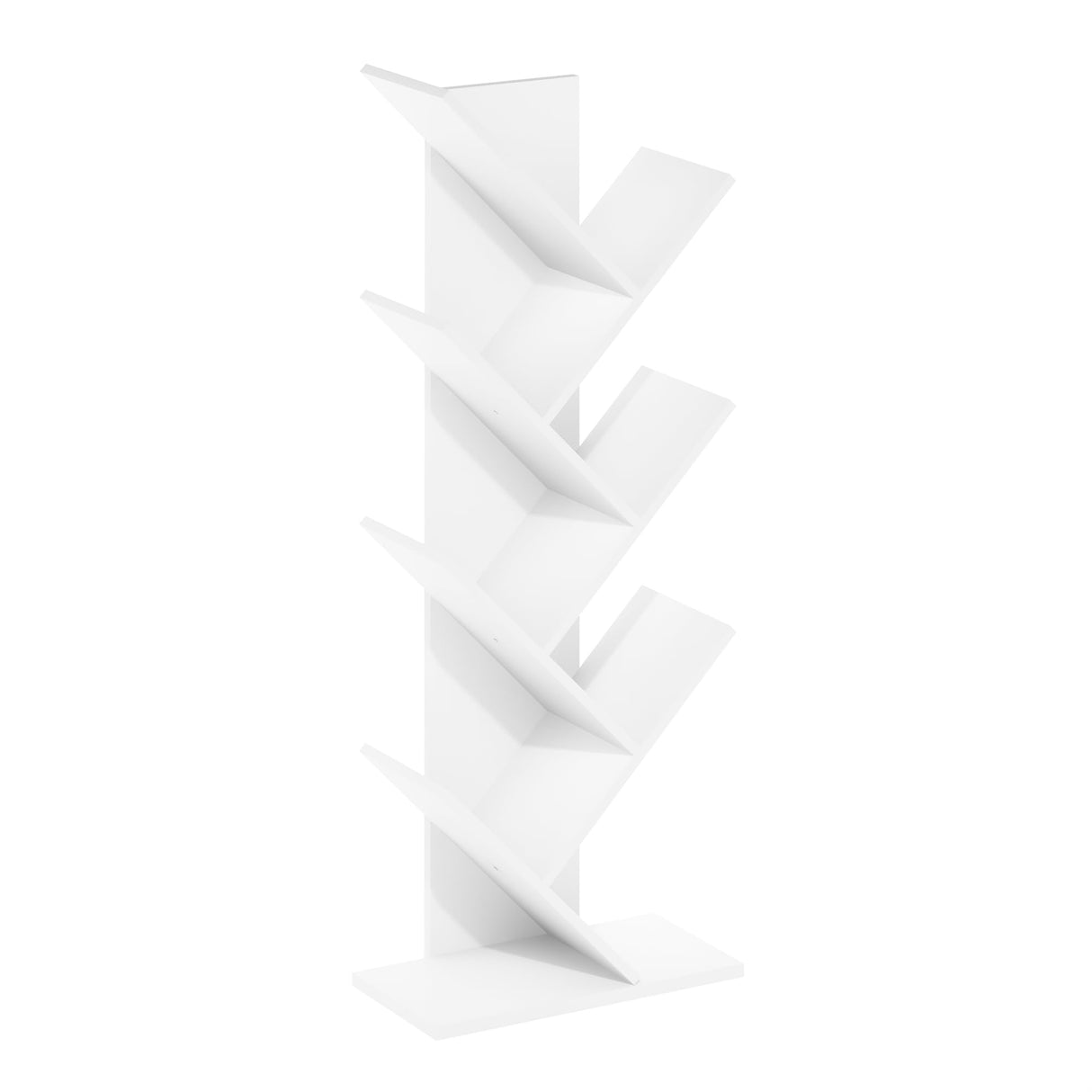 Furinno Tree Book Shelf, 7-Tier Bookshelf, Tree Bookcase for Room Decor, 8.4 x 15.7 x 39.4, for Living Room, Bedroom, Home Office, White Furinno