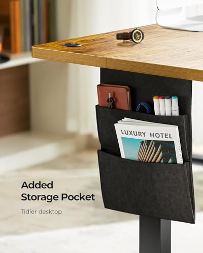 Marsail Standing Desk, Office Adjustable Heights Desk,Stand Up Desk,63x24 Inches Desktop Sit Stand Home Office Gaming Computer Desk with 4 Memory Presets,Headphone Hook,Cable Organizer,Rustic Marsail