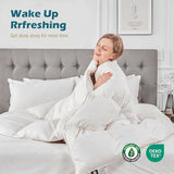 Cobnom® Luxury Organic Feather Down Comforter King Size, High Fill-Power Down & Feather Fibers Filled Duvet Insert with 100% Cotton Cover, Medium Warm for All-Season, Ivory White, 106x90 Inch Cobnom