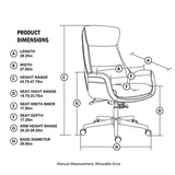 Glitzhome Modern Executive Office Chair, High Back PU Leather Ergonomic Computer Desk Chair, Adjustable Height Swivel Office Task Chair with Lumbar Back Support (Camel) Glitzhome