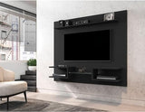 Manhattan Comfort Plaza Floating Entertainment Center for Living Room, Wall Mounted TV Stand with Display Shelves, Wire Management & Mounting Hardware, Fits up to 50" Screens, Black Manhattan Comfort