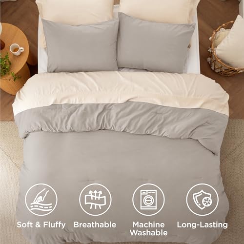 Bedsure Twin/Twin XL Comforter Set, Linen Soft Prewashed Bedding for All Seasons, 2 Pieces GentleSoft™ Bed Set, 1 Lightweight Comforter (68"x88") and 1 Pillowcase (20"x26") Bedsure