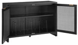 Crosley Furniture Kenji Media Console, Record Player Stand with Vinyl Storage, Modern Home Organizer, Black Crosley Furniture