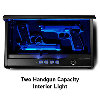 SentrySafe Gun Safe with Interior Light Stores Two Handguns, and a Digital Keypad offers Quick Access to Firearm Storage, Bolt Down Kit, QAP2EL