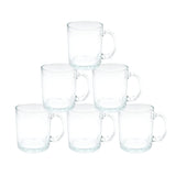 MR.R 11oz Sublimation Blanks Glass Clear Transparent Mug,Coffee Mugs with Handle for Heat Thermal Coating Transfer,Set of 6 MR.R