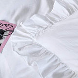 Queen's House White Ruffle Twin Duvet Cover, Washed Cotton Shabby Boho Chic Farmhouse Bedding Comforter Cover 3 Pieces Kids Duvet Quilt Cover Twin Ultra Soft Aesthetic Cute Girls Teen Bedding QSH
