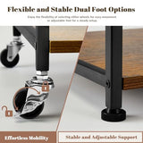 Vividwood Printer Stand - Large 3 Tier Printer Table with Adjustable Storage Shelf - Rolling Printer Cart with Wheels -Stable Desk for Printer Home Office Use (Rustic Brown) Vividwood