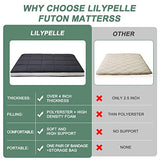 LILYPELLE Twin Size Futon Mattress - Extra Thick Japanese Floor Mattress, Foldable Roll Up Mattress Sleeping Tatami Mat Floor Lounger Guest Bed, Easy to Store and Portable for Camping LILYPELLE