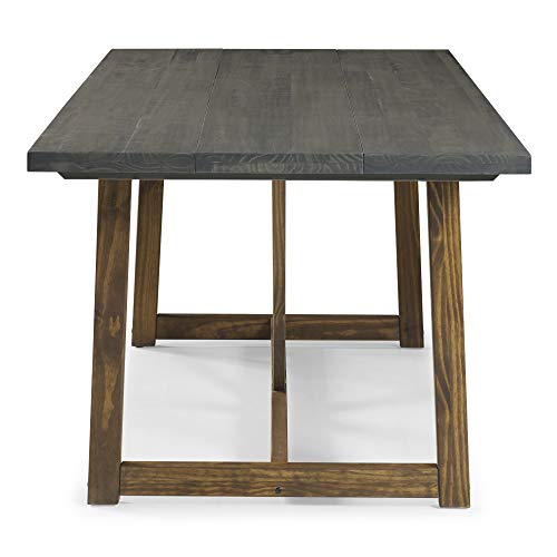 Walker Edison Modern Farmhouse Small Kitchen Furniture Dining Room Table Wood, 72 Inch, Grey and Brown Walker Edison