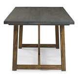 Walker Edison Modern Farmhouse Small Kitchen Furniture Dining Room Table Wood, 72 Inch, Grey and Brown Walker Edison