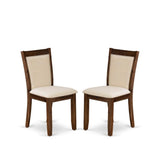 East West Furniture LAMZ11-N8-32 11 Piece Kitchen Table Set Includes a Rectangle Dining Table with Removable Leaf and 10 Light Beige Linen Fabric Upholstered Chairs, 42x92 Inch, Walnut East West Furniture