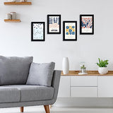 4x6 Picture Frame Set of 5, Wood Photo Frames for 4x6 Pictures Wall Gallery Black 4x6 Frames Tabletop or Wall Mount Display for Prints, Photos, Paintings, Landscape and Kids Artwork (Black) HappyHapi