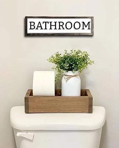 Dazingart Bathroom Sign Wall Decor, Farmed Bathroom Wall Art Farmhouse Bathroom Sign Wood Hanging Plque Decorative for Bathroom (Bathroom)