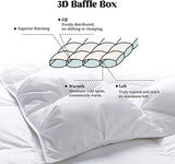 puredown® Goose Down Comforter Twin Size 800 Fill Power, 100% Cotton All Season Duvet Insert 700 Thread Count, Cloud Fluffy Pinch Pleat Extra Warmth puredown