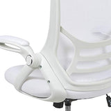 Flash Furniture Porter High-Back Swivel Office Chair with Adjustable Lumbar Support and Height, Ergonomic Mesh Desk Chair with Flip-Up Armrests, White Flash Furniture