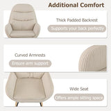 Giantex Rocking Chair Nursery, Upholstered Glider Rocker with Padded Backrest & Seat, Rubber Wood Feet & Sturdy Metal Frame, Modern Accent Chair Comfy Armchair for Living Room, Bedroom & Office (2) Giantex
