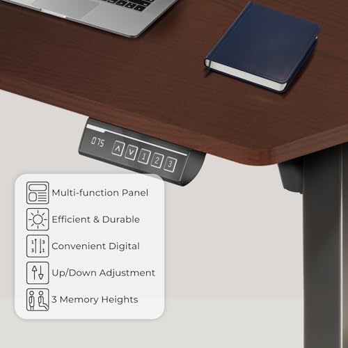 Electric Standing Desk 48 x 24 Inches - Height Adjustable Sit Stand Desk with Black Top & Black Frame, Home Office Desk for Work/Gaming, Quiet Motor, Memory Presets, Black Generic