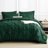 CozyLux Full Size Comforter Sets Emerald Green, 7 Pieces Bed in A Bag Green Comforter Full Size, Pinch Pleat Bedding Sets with All Season Comforter, Sheets, Pillowcases & Shams CozyLux