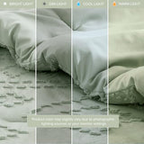 Comfort Spaces Twin/Twin XL Comforter Set for College Tufted Boho Dorm Comforter Set Twin XL Size, All Season Lightweight Bedding Set Soft, Matching Sham Sage Green 2 Piece Comfort Spaces