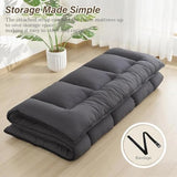 Japanese Floor Mattress Foldable & Portable Roll Up Futon Mattress 3" Grey Tatami Mat for Adult and Kids，Shredded Memory Foam Filled with Straps Sleeping Pad Suitable for Camping，39"x 80" Twin Size SHOUREN