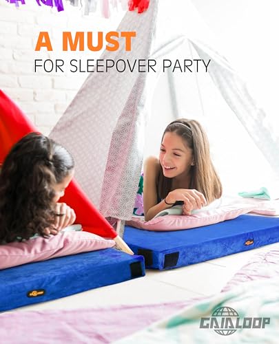 GAIALOOP 4 INCH Thick Memory Foam Camping Pad Futon Mattress, Portable Floor Sleeping Mat Sleepover Guest Bed Roll Up Mattress for Outdoor [Twin:75 * 38 * 4"] Gaialoop