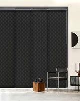 GoDear Design Adjustable Sliding Panel Track Blinds, Fits Windows, Patio Doors, Sliding Glass Doors, Closet Doors, Adjustable Track Width 45.8"- 86", Trimmable Panel Height Up to 96", Black King GoDear Design