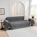 MYSKY HOME Couch Cover for Dogs, Washable Couch Covers, Non Slip Sofa Cover, Couch Cover 2 Cushion Sofa Dogs Furniture Protector with Tassels, Chenille Sofa Slipcover for Pets, 71"x118", Dark Grey MYSKY HOME