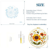 Zhenqing Bees & Flowers Embroidery Kit 11.4x11.4cm - 4-Piece Complete Cross Stitch Set with Pre-Printed Fabric, Threads, Hoop, Needles & Instructions | DIY Craft for Adults, Beginners-Friendly (C0046)