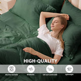 Velorose Queen Comforter Set Emerald Green - Bed in a Bag Queen Size 7 Pieces, Soft Bedding Set for All Seasons, Christmas Premium Queen Comforter Set with Comforter, Sheets, Pillowcases & Shams Velorose