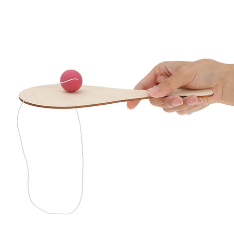 Blank Paddle Ball 10 Pcs Wooden Paddle Ball with String Unfinished Wood Paddle Rackets Kids Painting Graffiti DIY Crafts Fun and Classic Paddleball Game for Boys and Girls, Party Favor Toys jojofuny