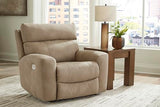 Signature Design by Ashley Next-Gen DuraPella Contemporary Faux Leather Wall Hugger Power Recliner with Adjustable Headrest and USB Ports, Light Brown Signature Design by Ashley