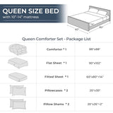 HEVUMYI Brown Queen Comforter Set - 7-Piece All Season Bed in a Bag Queen, Ultra Soft Bedding Set with Comforter, Flat Sheet, Fitted Sheet, Pillowcases, Pillow Shams HEVUMYI