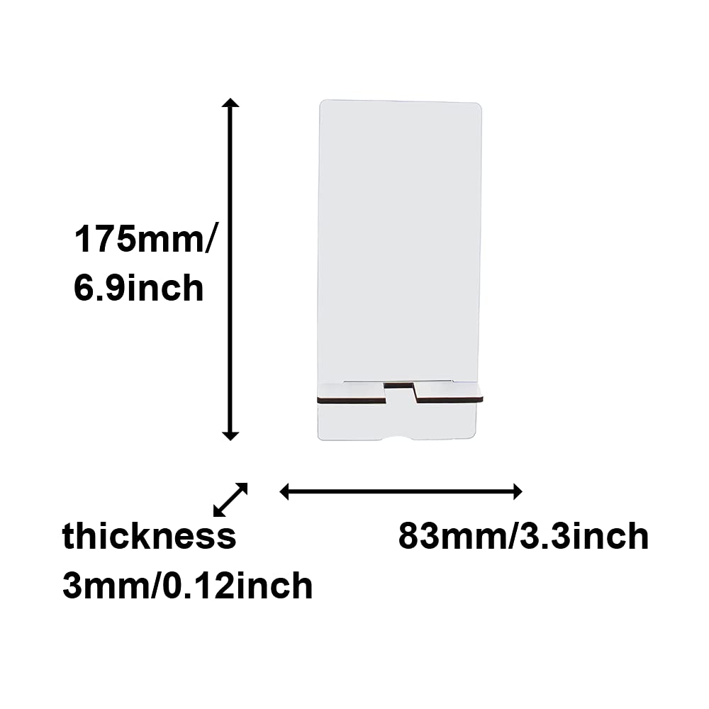 MR.R 5 Pieces Sublimation Blanks Cell Phone Stand Holder MDF Sublimation Desktop Phone Holders Smartphone Tablet Stands DIY Portable Craft Phone Bracket for Table Nightstand Home Office MR.R