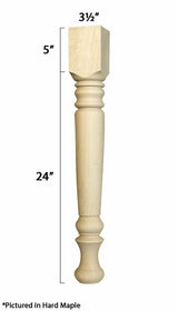 Osborne Husky Farm Dining Table Legs in Knotty Pine (Set of Four), Replacement Table Legs for Dining Table or Desk, Unfinished Wooden Posts, Sanded and Ready to be Stained Osborne Wood Products