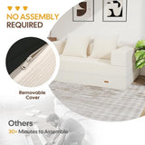 COMAX Futon Sofa Bed, 4‑in‑1 Convertible Sofa Bed, Folding Boneless Couches for Living Room, Fold Out Small Foldable Loveseat Floor Sleeper Comfy Mattress Lounge Space‑Saving, Beige COMAX