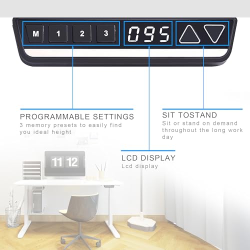 Fromann Dual Motor Standing Desk Frame 3 Stage Legs Electric Heavy Duty Sit Stand up Height Adjustable Desk Base for Home and Office Fromann