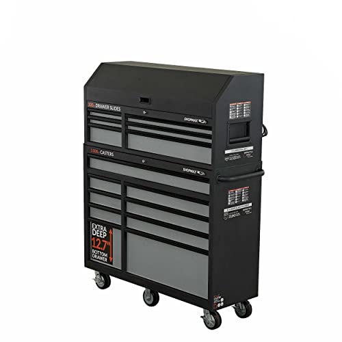 52 in. 15-Drawer Tool Chest and Rolling Cabinet Combo ShopMax