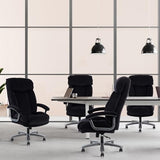 CLATINA Ergonomic Big and Tall Executive Office Chair with Upholstered Swivel 800lbs High Capacity Adjustable Height Thick Padding Headrest and Armrest for Home Office Black CLATINA