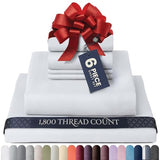 BELADOR Silky Soft King White Sheet Set -Luxury 6 Piece Bed Sheets for King Size Bed, Secure-Fit Deep Pocket Sheets with Elastic, Breathable Hotel Sheets & Pillowcase Set, Wrinkle Free Oeko-Tex Sheet