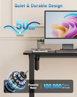 Xyndyx Small Height Adjustable Electric Standing Desk, 31.5" x 23.6" Sit Stand up Desk with Splice Board, Ergonomic Rising Computer Home Office Desk Table with Memory Preset, Black Frame/Black Top Xyndyx
