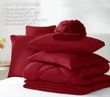 CozyLux Queen Comforter Set Dark Red - Bed in a Bag Queen Size 7 Pieces, Luxury Soft Bed Set for All Seasons, Bedding Set with Down Alternative Comforter, Sheets, Pillowcases & Shams CozyLux