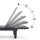 Nestl Patio Chairs - Waterproof Outdoor Chaise Lounge Chair, Set of 2 Adjustable Lawn Chairs, Lightweight Black Chaise Lounge Outdoor Nestl