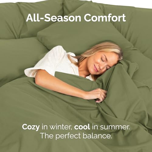 Queen Size Flat Sheet - Hotel Quality Top Flat Bed Sheet Only - Ultra-Soft, Breathable & Cooling - Fade & Wrinkle Free - Easy-Care, Stain & Shrink Resistant Bedding - Easy-Fit & Oeko-Tex - Sage Green CGK Unlimited