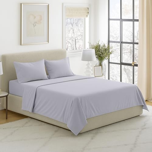 Home, Silver Brushed Microfiber Set-4 Piece Bed Linens-Fitted & Flat Sheets, 2 Pillowcases-Wrinkle by Lavish (Full, Gray) Lavish Home